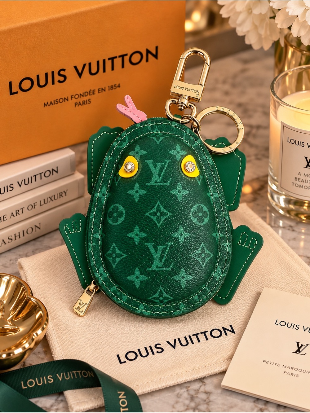 Green Frog Keychain Coin Pouch